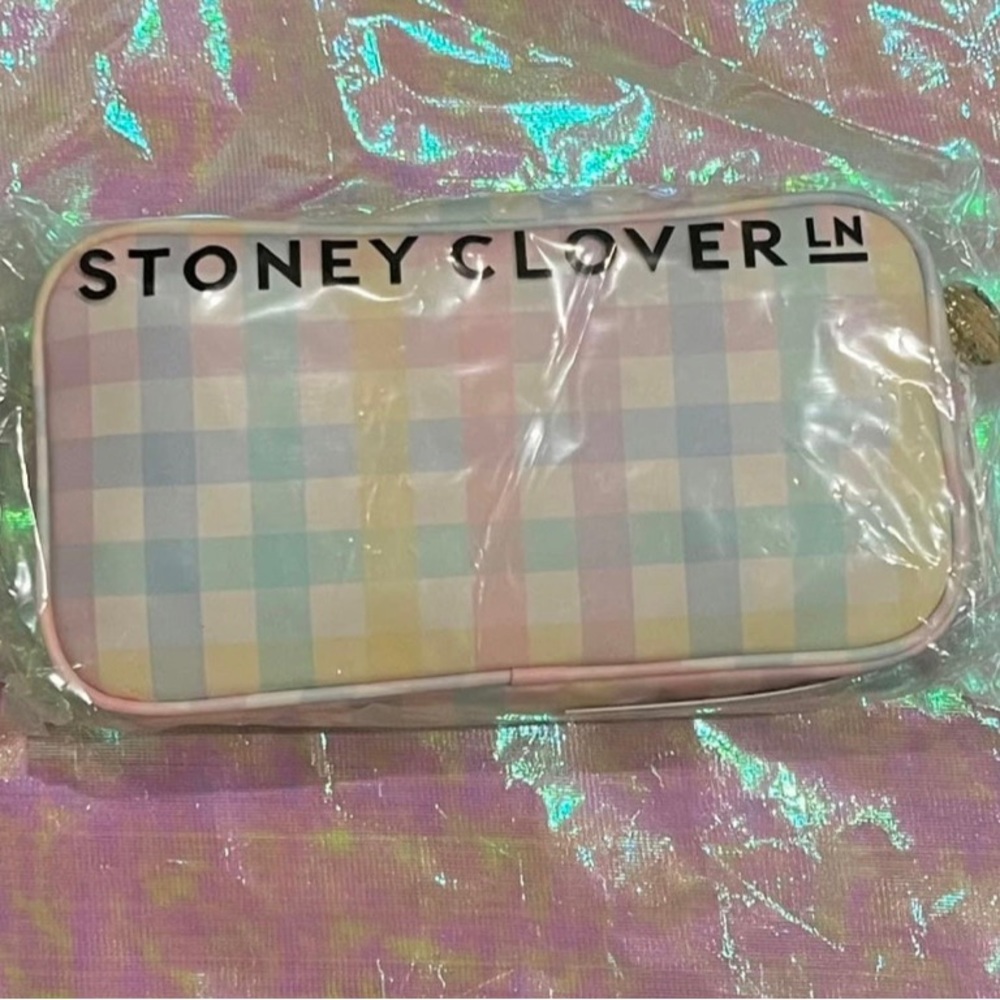 Stoney clover lane Rainbow gingham small pouch